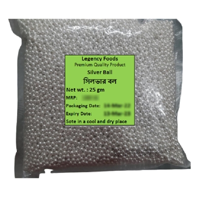 Picture of Silver Pearls - Sprinkle - Cake Decoration Ball 25 gm