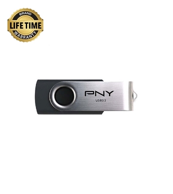 Picture of PNY Turbo Attache R 64GB USB 3.2 Gen 1 Black-Silver Pen Drive