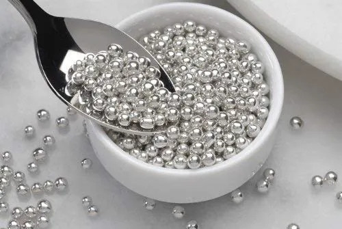 Picture of Silver Pearls - Sprinkle - Cake Decoration Ball 25 gm