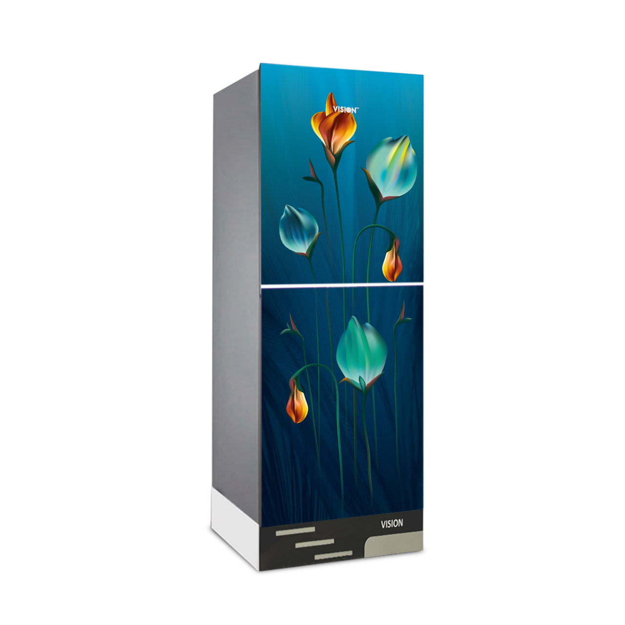 Buy  VISION Glass Door Refrigerator RE-240 Liter Cyclamen Leaf Top Mount  at Best Price in Bangladesh