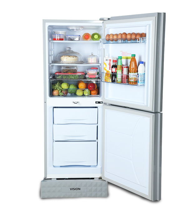 Buy VISION Glass Door Refrigerator RE-330 Liter Dahlia Flower Bottom Mount at Best Price in Bangladesh