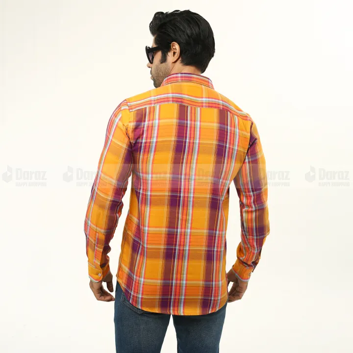 Buy Premium Quality Meri Gold Orange Color Check Shirt Full Sleeves Casual Shirt For Men - Shirt at Best Price in Bangladesh