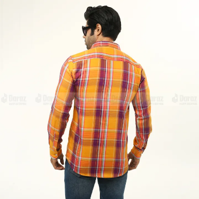 Buy Premium Quality Meri Gold Orange Color Check Shirt Full Sleeves Casual Shirt For Men - Shirt at Best Price in Bangladesh