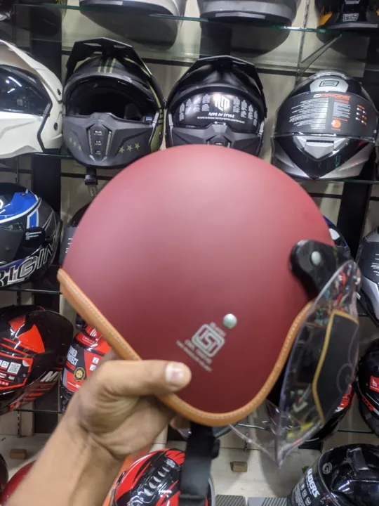 Buy AXZOR Mat Red Half Face Bike Helmet at Best Price in Bangladesh