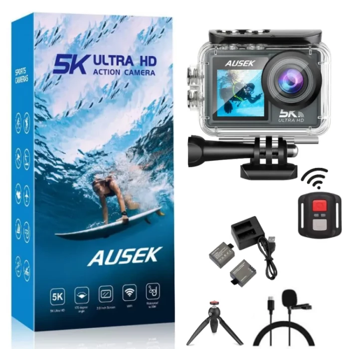 Buy Ausek AT-M40R 5K Waterproof Action Camera Touch (Combo)   at best price In Bangladesh