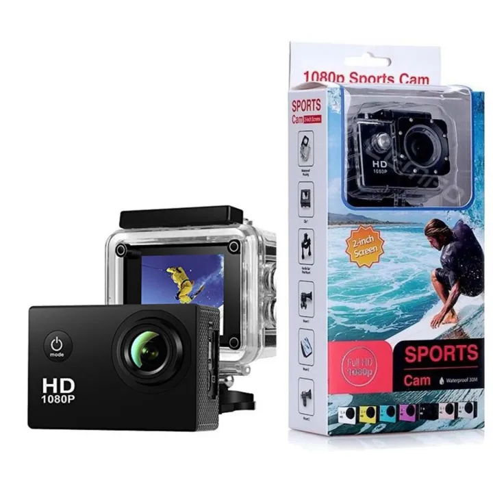 Buy Full HD 1080P Waterproof Sports Action Camera 12MP - Black.   at best price In Bangladesh