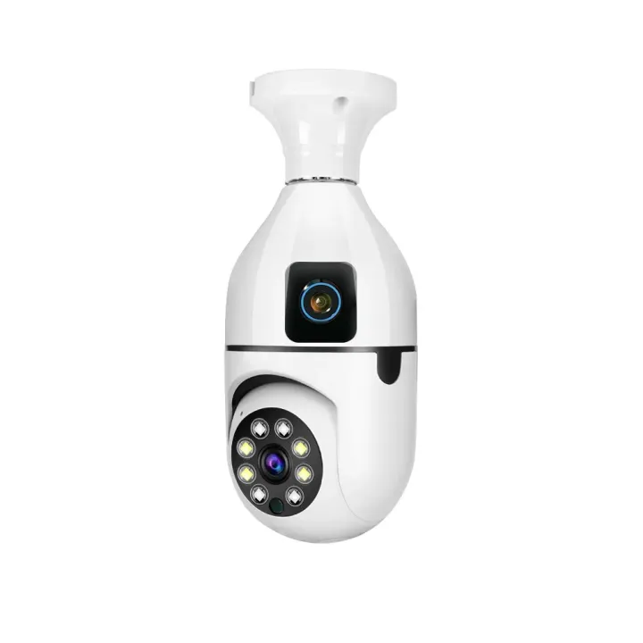 Buy V380 Pro Dual Lens Dual Screen E27 Bulb Camera Two Ways Audio Color Night Vision Smart Home Security Wireless WIFI Indoor Camera   at best price In Bangladesh