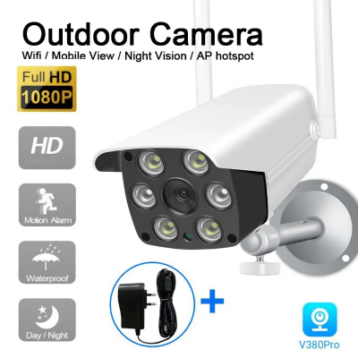 Buy V380 K6 Waterproof Night Vision Outdoor Full HD Wifi IP Camera Wifi CCTV Camera Night Vision Camera   at best price In Bangladesh