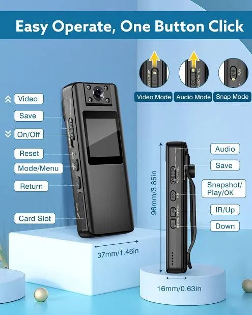 Buy A32 Body Camera Digital Mini Full 1080p Screen Magnetic Night Vision Bikecam Sports   at best price In Bangladesh