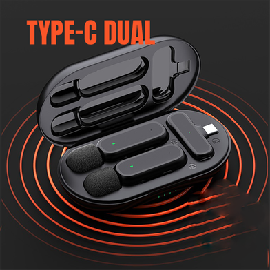 Buy K61 Wireless Lavalier Microphone, Dual Microphone for Plug & Play Noise Reduction for type C   at best price In Bangladesh