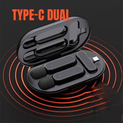 Buy K61 Wireless Lavalier Microphone, Dual Microphone for Plug & Play Noise Reduction for type C   at best price In Bangladesh