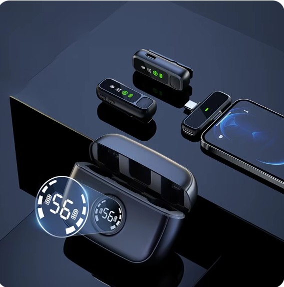 Picture of K30 Wireless Lavalier Microphone Charging Case Mic Portable Audio Video Recording for iPhone Android Notebook Live Gaming Mic