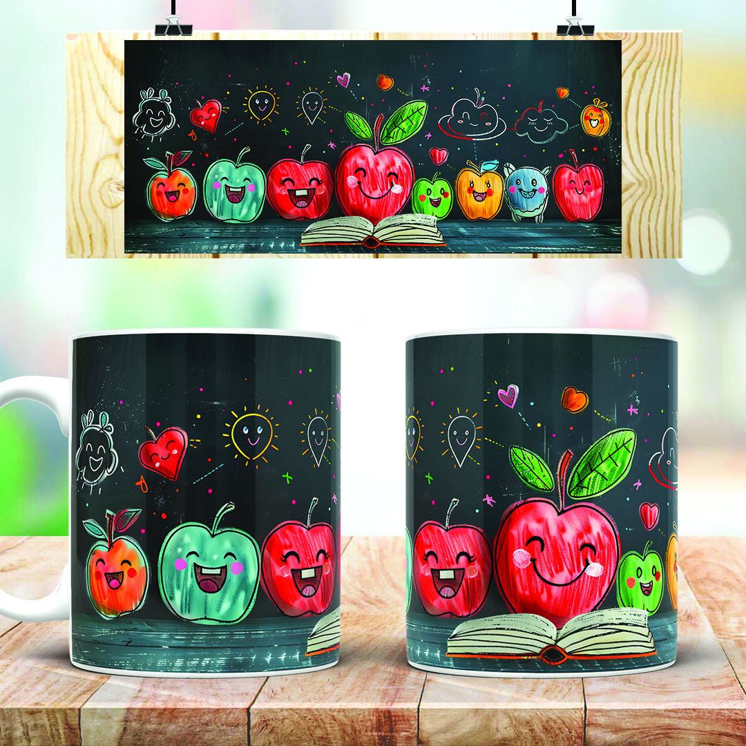 Happy Apple Kids Mug, Gift For Kids, Kids Gift, Kids Birthday Gift