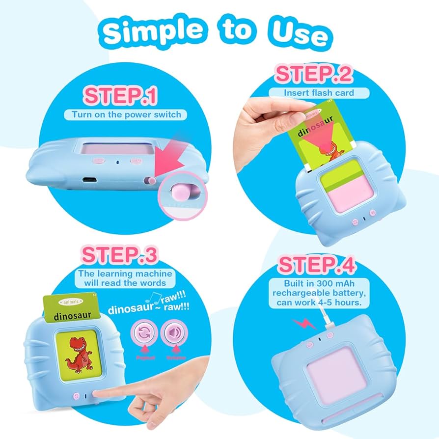 Picture of Talking Flash Cards (English), Learning Sensory Toys, 224 Sight Words Speech Therapy Kids Toys Beginner, Birthday Gift for Little Boys and Girls (Best Price Challenge)