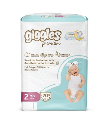 Picture of Giggles Premium Jumbo Pack 3-6 Kg Mini 70 Pcs