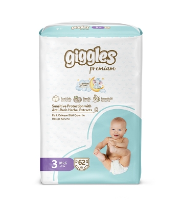 Picture of Giggles Premium Jumbo Pack 5-9 Kg Midi 62 Pcs