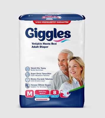 Picture of Giggles Adult Diaper Medium 8 Pcs