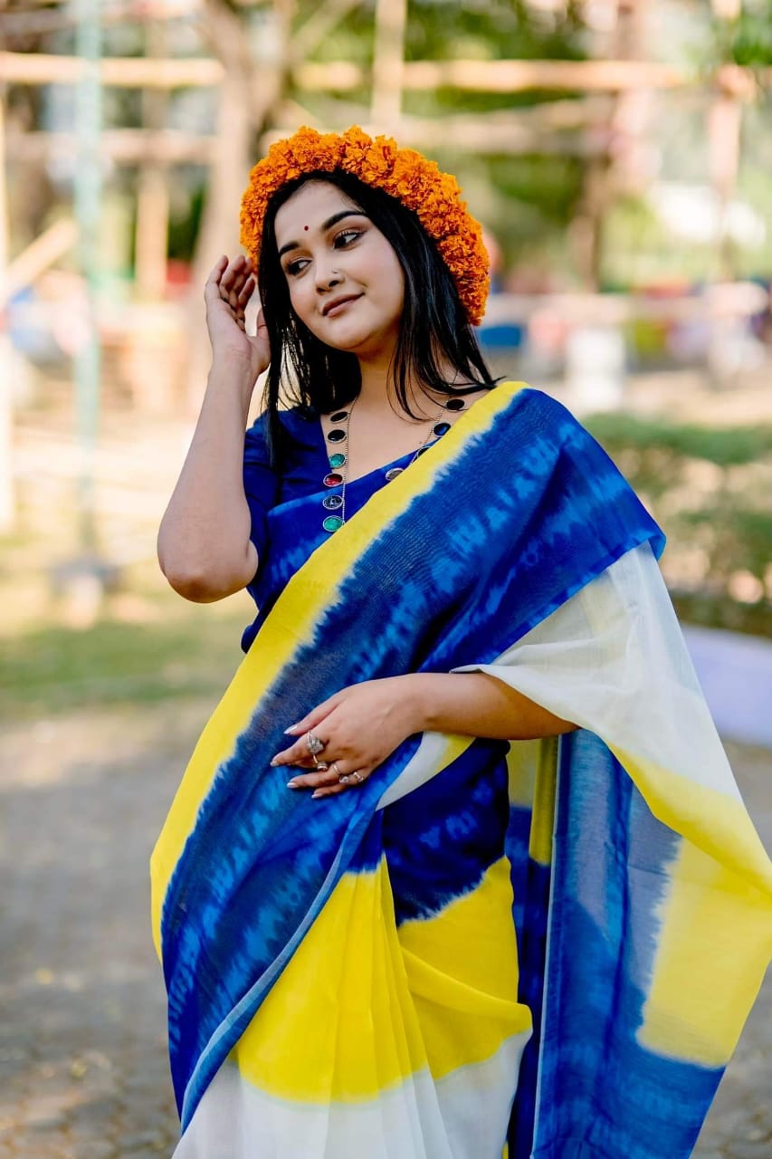 Picture of Chadni Silk Digital Printed Tassel Saree Soft And Comfortable 12 Hath Saree For Women Design