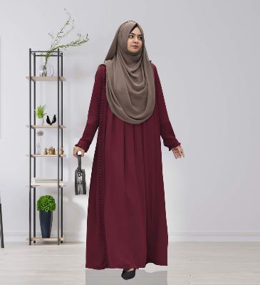 Picture of Abaya Borka (Side Kuchi Borka) (No Hijab) Dubai Cherry Stylish Party Borka Fashion Collection Fashionable Khimar Lycra Borka For Women