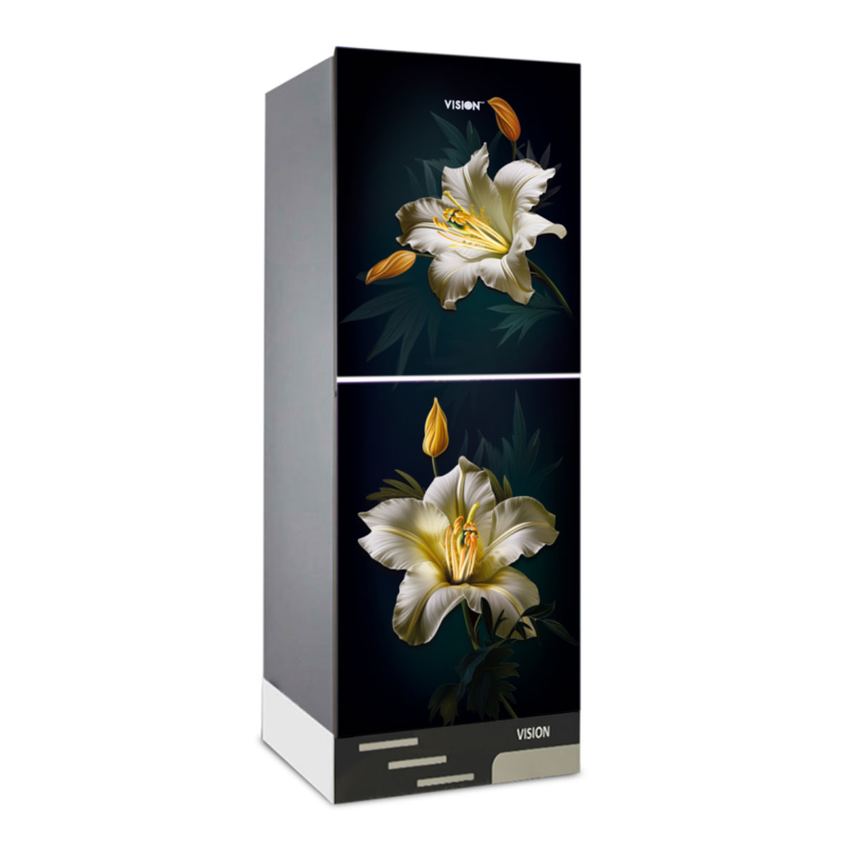 Buy VISION Glass Door Refrigerator RE-252 Liter Golden Gardenia Bottom Mount at Best Price in Bangladesh