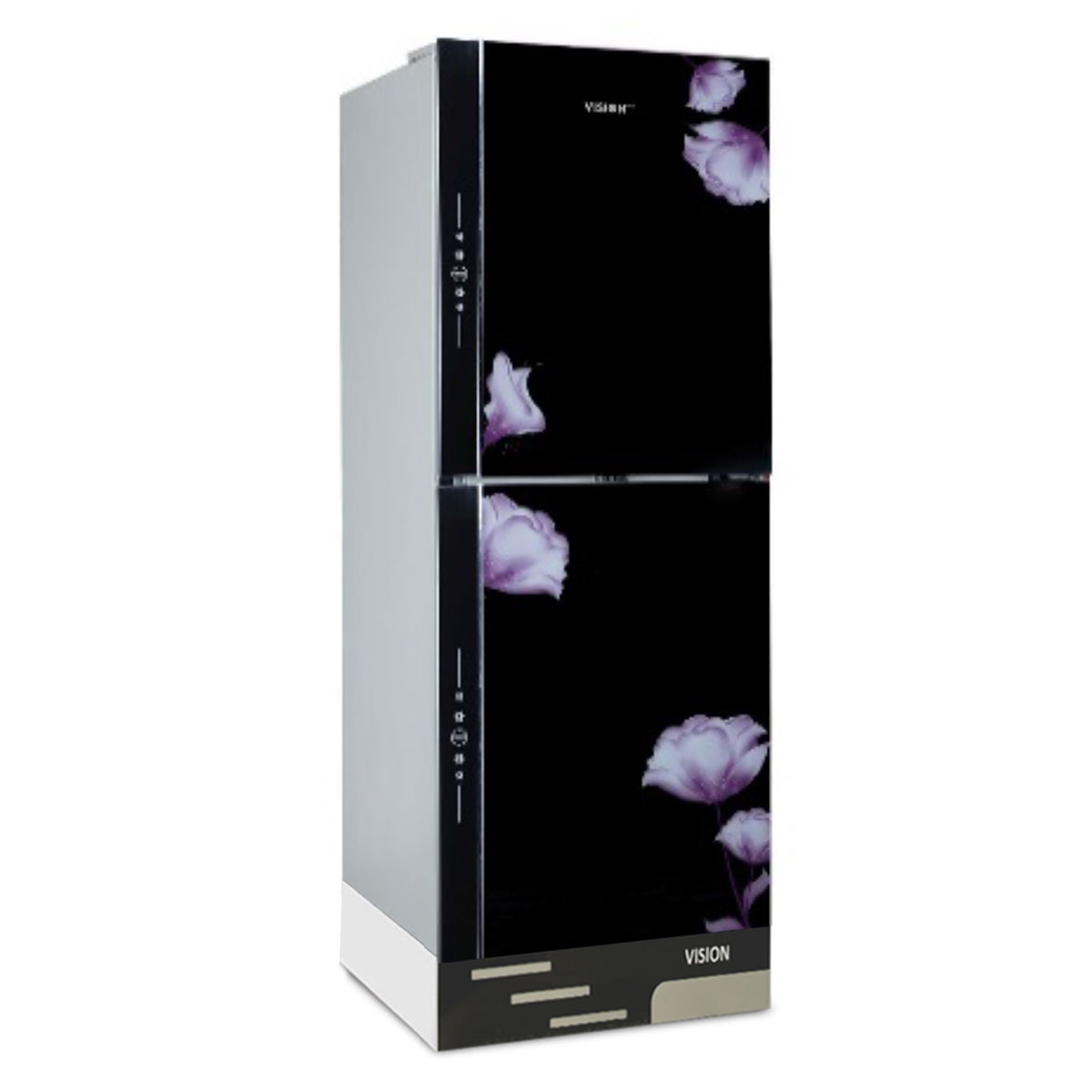 Buy VISION Glass Door Refrigerator RE-240 Liter Mirror Purple Flower Top Mount at Best Price in Bangladesh
