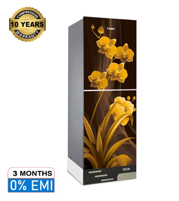 Buy VISION Glass Door Refrigerator RE-216 Liter Pansy Fancy Bottom Mount at Best Price in Bangladesh	