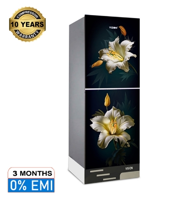 Buy VISION Glass Door Refrigerator RE-252 Liter Golden Gardenia Bottom Mount at Best Price in Bangladesh	