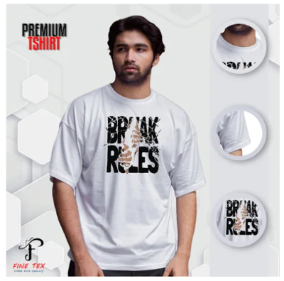 Buy Premium Break Rules Printed Drop Shoulder T-Shirt For Men (Printed Drop Shoulder T-Shirt For Men)  at Best Price in Bangladesh