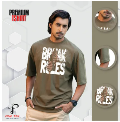 Buy Premium Break Rules Printed Drop Shoulder T-Shirt For Men (Printed Drop Shoulder T-Shirt For Men)  at Best Price in Bangladesh