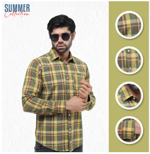 Buy Premium Quality Navy Sky Pink Color Full Sleeve Cotton Casual Check Shirt For Men Collection By Fine Tex Clothing  at Best Price in Bangladesh