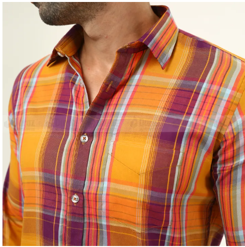 Buy Premium Quality Meri Gold Orange Color Check Shirt Full Sleeves Casual Shirt For Men - Shirt  at Best Price in Bangladesh