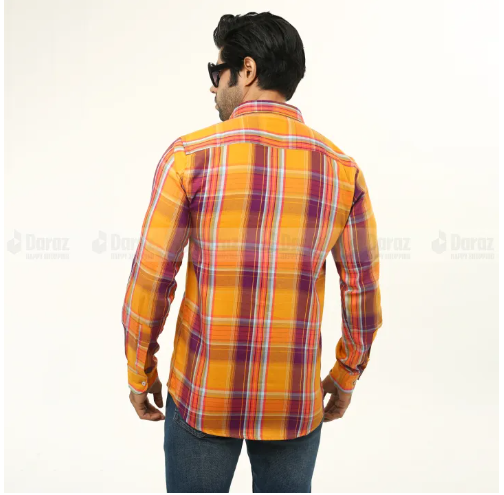 Buy Premium Quality Meri Gold Orange Color Check Shirt Full Sleeves Casual Shirt For Men - Shirt  at Best Price in Bangladesh