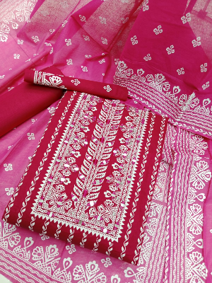 Picture of Premium Quality Embroidery And Doler Work Unstitched Three Piece Shalwar Kameez With Latest Design