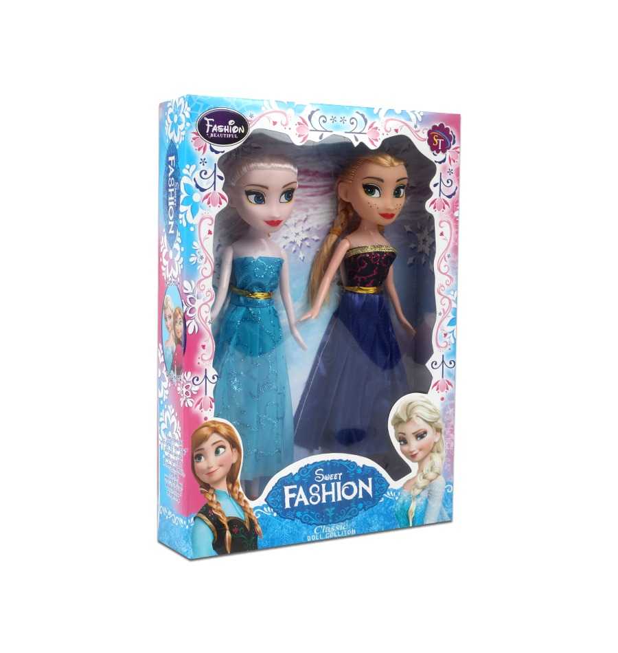 Picture of 2 Pieces - Sweet Fashion Frozen Princess Doll Toys Set for Kids and Girls Toy (6.0 inch)