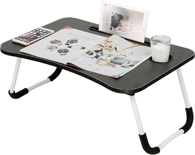 Picture of Portable Foldable Home Laptop/Notebook Stand Desk/Table for Study- Wood Color
