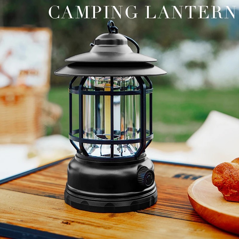 Picture of 1 Set Warm Light Vintage Tent Lamp Portable Lantern Camping Light 20-200 Lumens Multifunctional