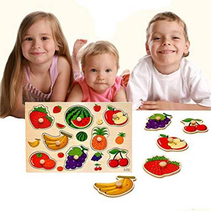 Picture of Fruit Wooden Puzzle Educational Board Games Board Game Baby Learning Preschool Early Educational Development Colorful