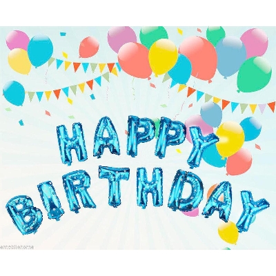 Picture of Happy Birthday Balloon Banner, Aluminum Foil Letters Banner Balloons for Party Supplies, Birthday Decorations – kids