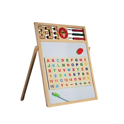 Picture of Educational Multipurpose Double-Sided Magnetic & Wooden Writing Board Small(44 x 32cm, White and Black)