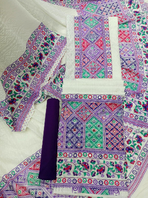 Picture of Premium Quality Embroidery And Doler Work Unstitched Three Piece Shalwar Kameez With Latest Design