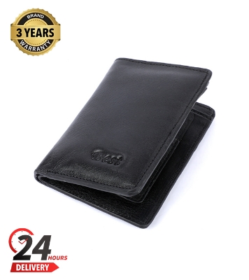Picture of Black 100% Leather Wallet For Men's - Money Bag With Special Box