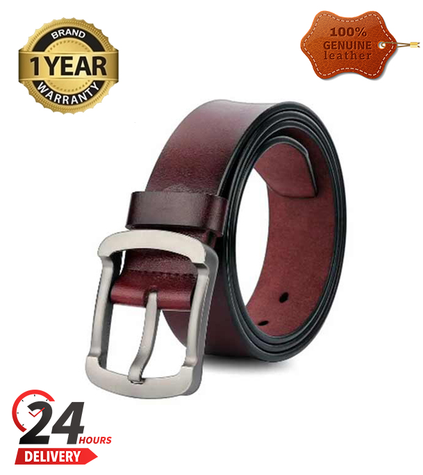 Picture of Genuine Leather Belt Chocolate Color With Round Style