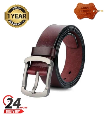 Picture of Genuine Leather Belt Chocolate Color With Round Style
