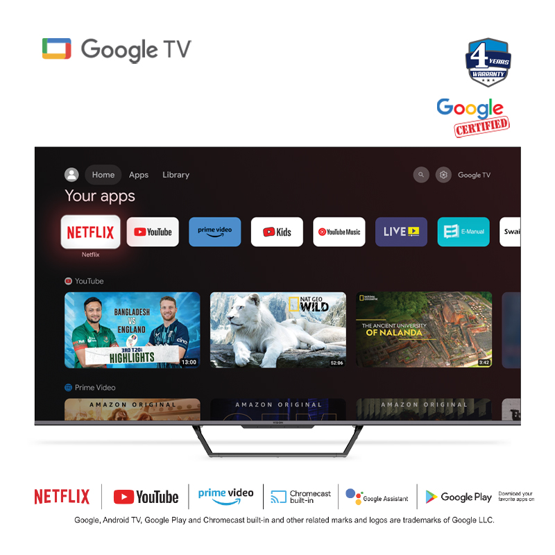 Buy VISION 75" QLED TV Google Android 4K PQ1 Galaxy Pro at Best Price In Bangladesh
