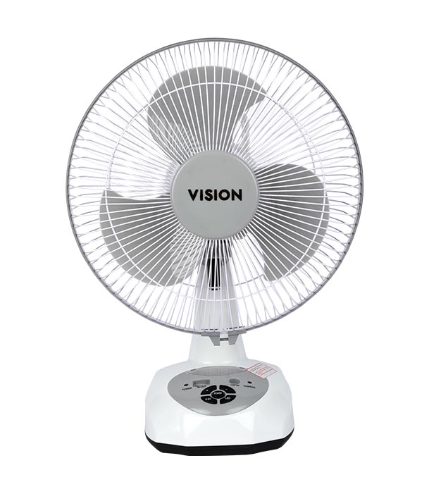 Buy VISION Rechargeable Table Fan 12" White With USB Charger at Best PRice 