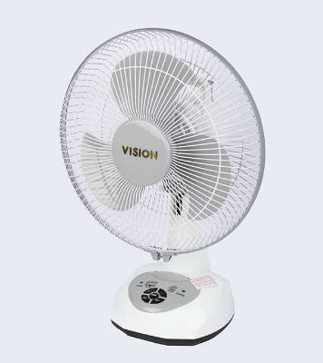 Buy VISION Rechargeable Table Fan 12" White With USB Charger at Best PRice 