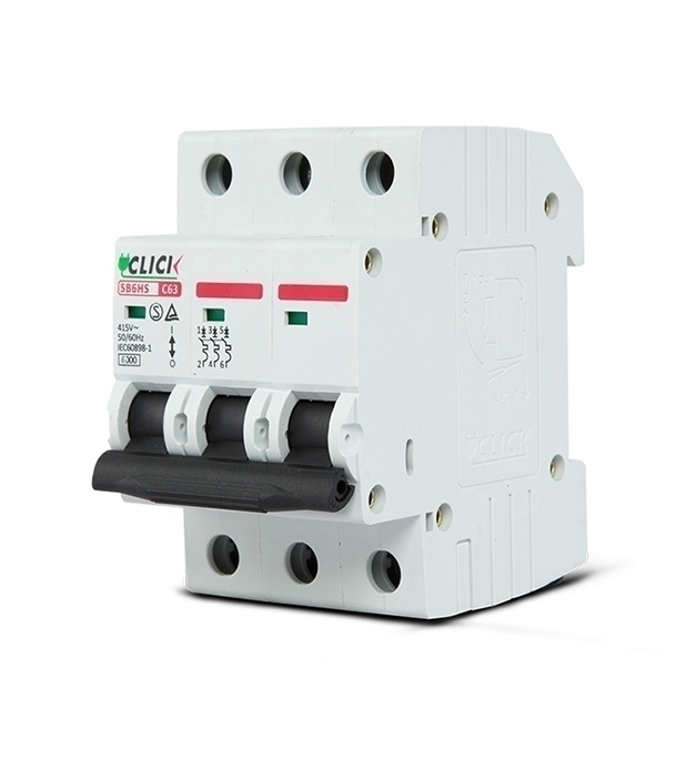 Buy Click Circuit Breaker MCB 3P 63A C 6KA Online at Best Price