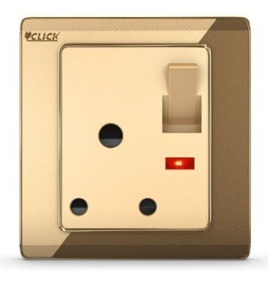Buy Click Marigold-3 & PIN Round Socket with Switch 15A Online at Best Price	