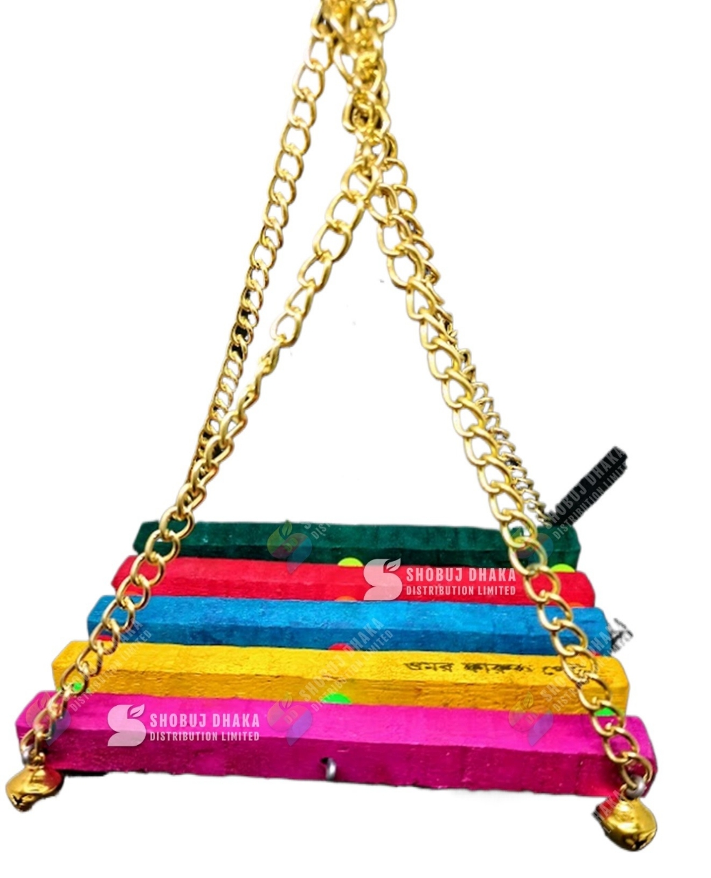Picture of Wooden Dolna For Birds With Metal Chain Swing Toy