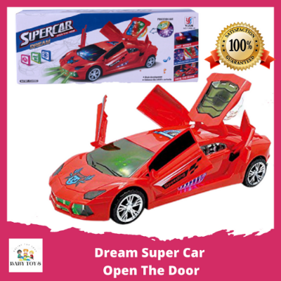 Buy  Dream Open Door Super Car 360° Rotating with 3D Projector Light 3+ Ages - Car Toy at Best Price In Bangladesh